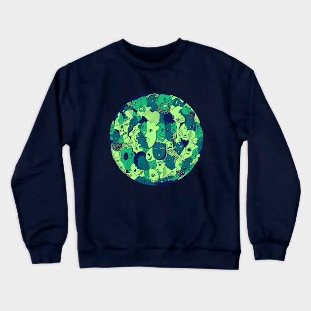 Ngreen Many Faces Crewneck Sweatshirt by kenallouis